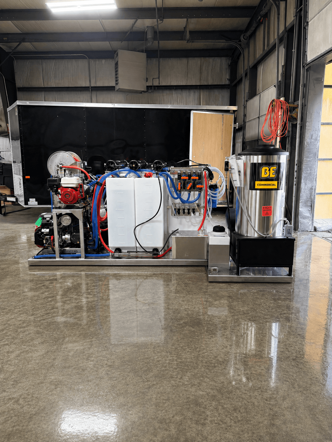 SkyCare Exterior mobile cleaning skid — full system